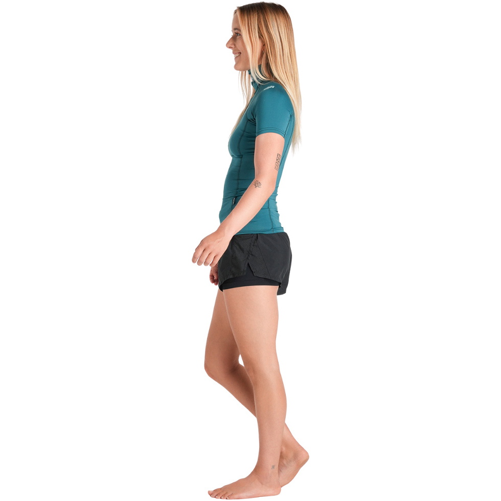 2026 C-Skins Womens Nuwave Rash X Short Sleeve Vest C-NLYSSWT - Emerald / Light Blue